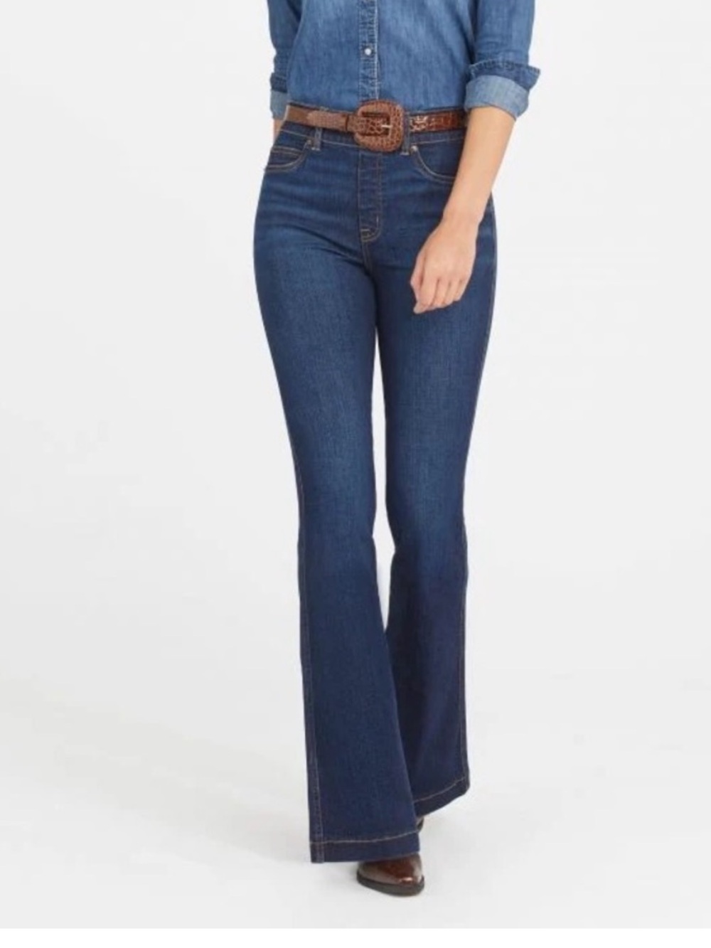 SPANX Flare Jeans Tall Dark Wash Midnight Shade Size Large Tall NWT